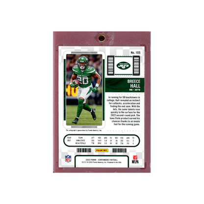 Breece Hall 2022 Panini Contenders Football Rookie Ticket Cracked Ice /22