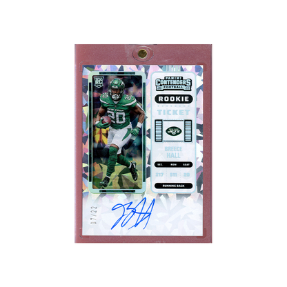 Breece Hall 2022 Panini Contenders Football Rookie Ticket Cracked Ice /22