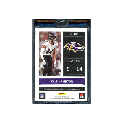 Kyle Hamilton 2022 Panini One Football Day One Rookie Auto /99
