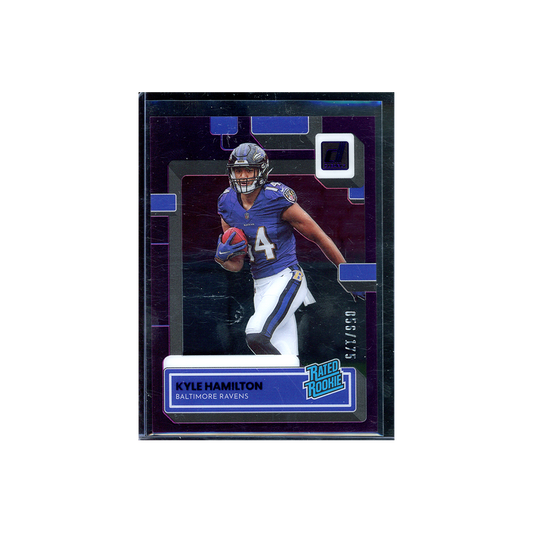 Kyle Hamilton 2022 Panini Clearly Donruss Football Rated Rookie Purple /175