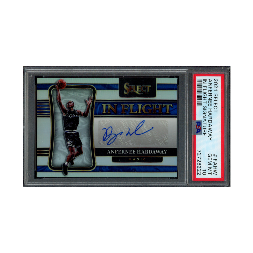 Anfernee Hardaway 2021 Panini Select Basketball In Flight Signatures Auto /149 PSA 10