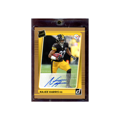 Najee Harris 2021 Panini Donruss Football Rated Rookie Auto Bronze