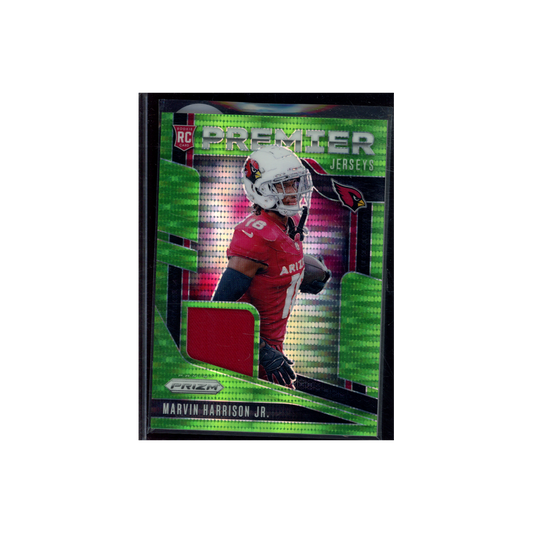 Marvin Harrison Jr. 2024 Panini Prizm Football Rookie Premier Jerseys Green Pulsar