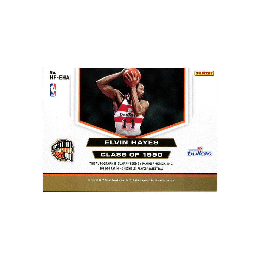 Elvin Hayes 2019-20 Panini Chronicles Playoff Basketball Basketball Hall of Fame Auto Red