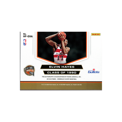 Elvin Hayes 2019-20 Panini Chronicles Playoff Basketball Basketball Hall of Fame Auto Red