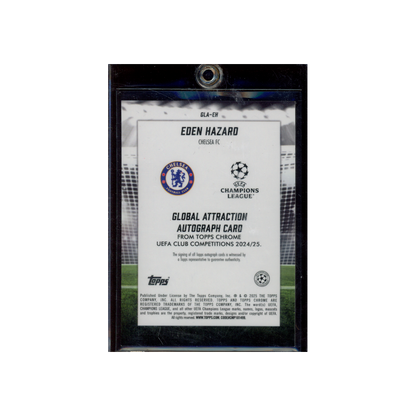 Eden Hazard 2025 Topps Chrome Global Attraction Auto Gold Refractor /50