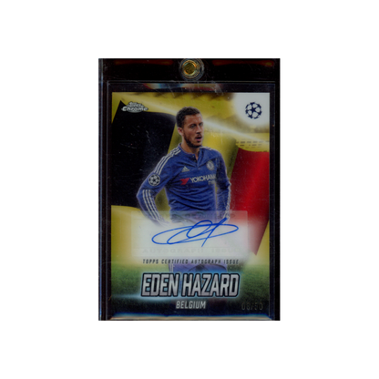 Eden Hazard 2025 Topps Chrome Global Attraction Auto Gold Refractor /50