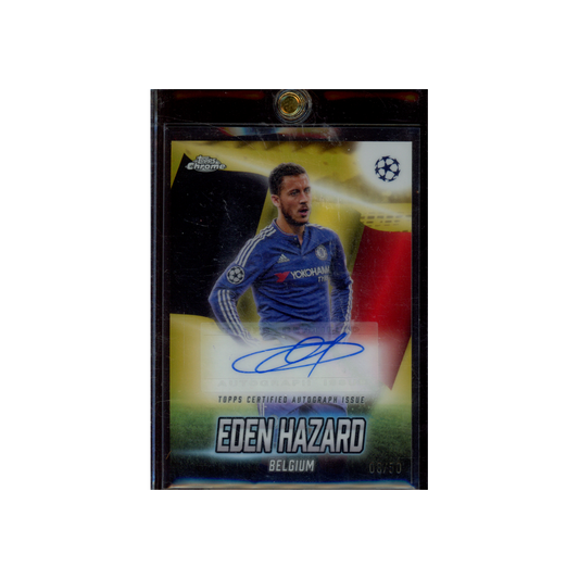 Eden Hazard 2025 Topps Chrome Global Attraction Auto Gold Refractor /50