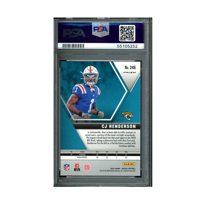 CJ Henderson 2020 Panini Mosaic Football Silver Prizm Rookie PSA 10