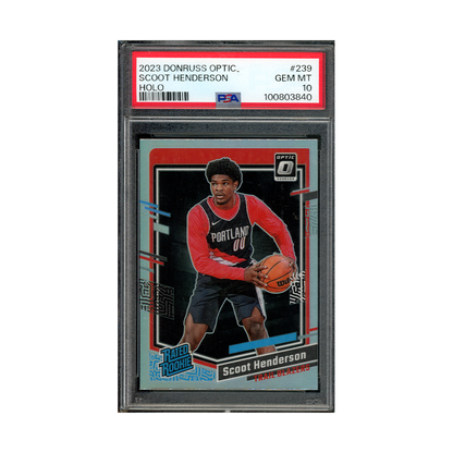 Scoot Henderson 2023 Panini Donruss Optic Basketball Rated Rookie Holo PSA 10