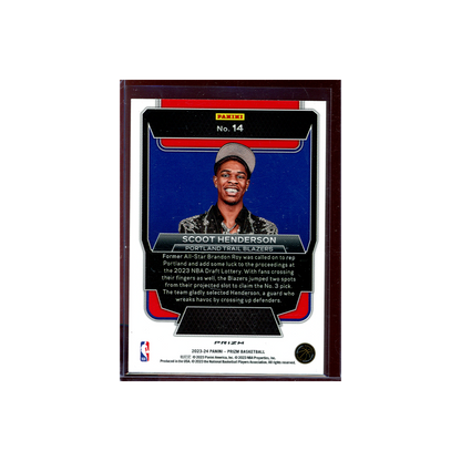 Scoot Henderson 2023-24 Panini Prizm Basketball Luck of the Lottery Silver Prizm Rookie