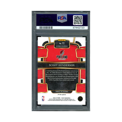 Scoot Henderson 2023-24 Panini Select Basketball Orange Flash Rookie PSA 10