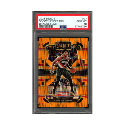 Scoot Henderson 2023-24 Panini Select Basketball Orange Flash Rookie PSA 10