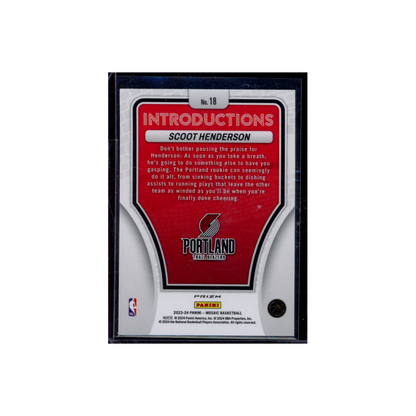 Scoot Henderson 2023-24 Panini Mosaic Introductions Rookie Mosaic