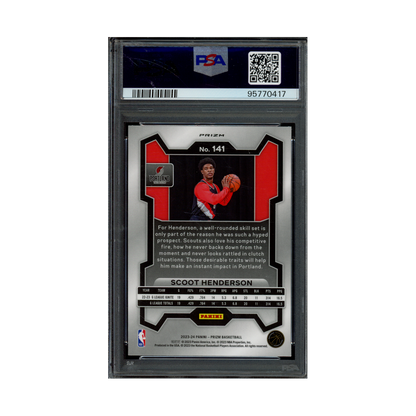 Scoot Henderson 2023 Panini Prizm Baskteball Red White Blue Rookie PSA 8