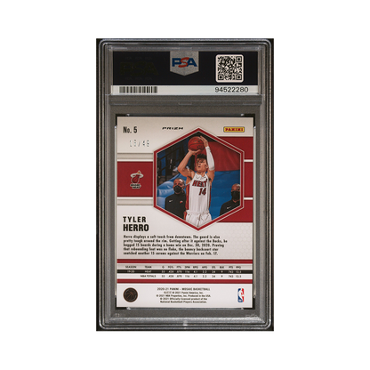 Tyler Herro 2020-21 Panini Mosaic Basketball Purple /49 PSA 10