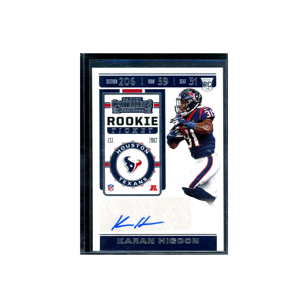 Karan Higdon 2019 Panini Contenders Football Rookie Ticket Auto