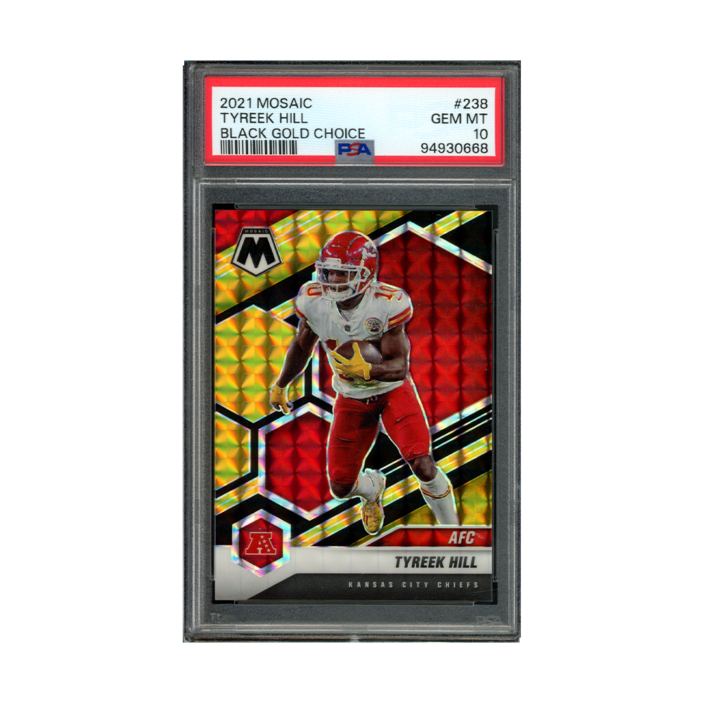 Tyreek Hill 2021 Panini Mosaic Football Black Gold Choice /8 PSA 10