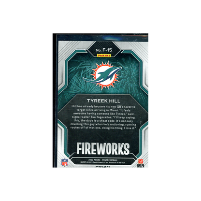 Tyreek Hill 2022 Panini Prizm Football Fireworks Silver Prizm