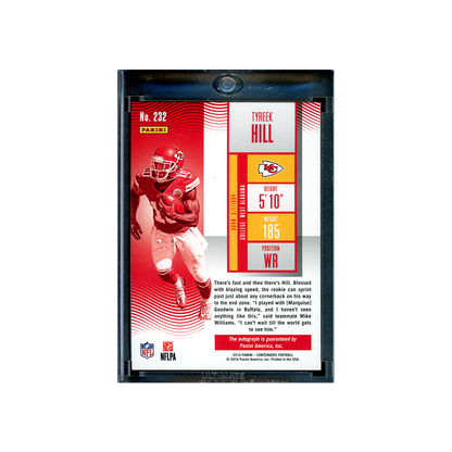 Tyreek Hill 2016 Panini Contenders Football Rookie Ticket Auto
