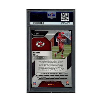 Tyreek Hill 2016 Panini Prizm Football Silver Prizm Rookie PSA 10