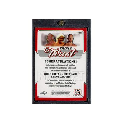 Hogan & Flair & Austin 2022 Leaf Pro Set Sports Triple Threat Auto Red