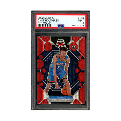 Chet Holmgren 2022-23 Panini Mosaic Basketball Red Wave Rookie PSA 9