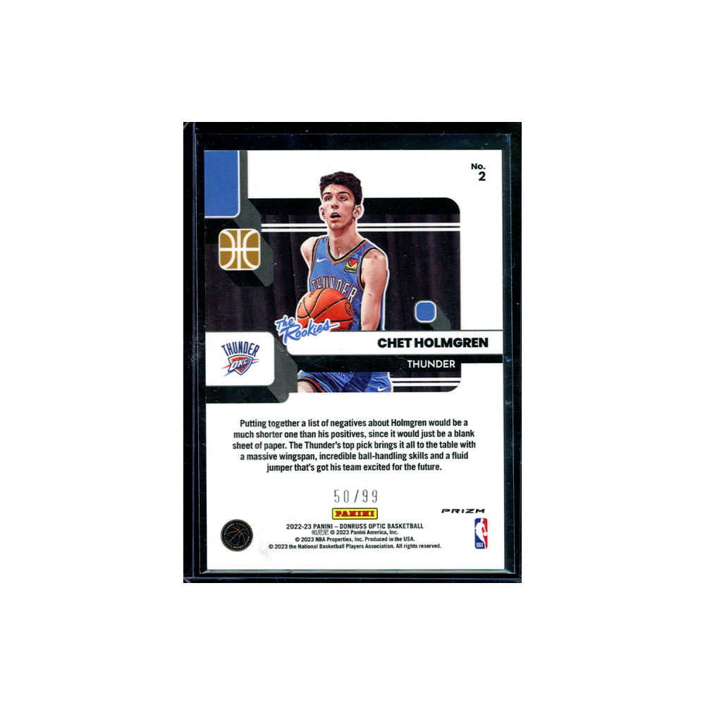 Chet Holmgren 2022-23 Panini Donruss Optic Basketball The Rookies Red Gold Wave Rookie /99