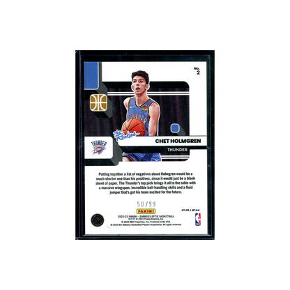 Chet Holmgren 2022-23 Panini Donruss Optic Basketball The Rookies Red Gold Wave Rookie /99