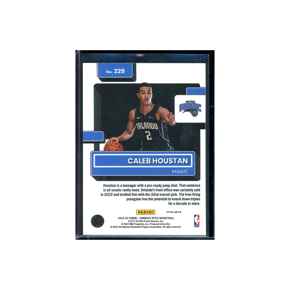 Caleb Houstan 2022-23 Panini Donruss Optic Basketball Rated Rookie Dragon Choice