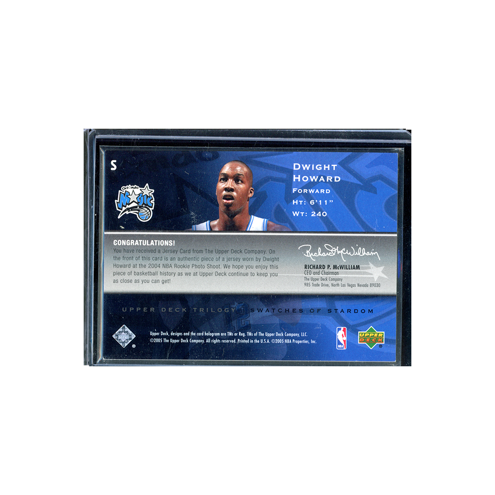 Dwight Howard 2005 Upper Deck Basketball Swatches of Stardom Patch /50