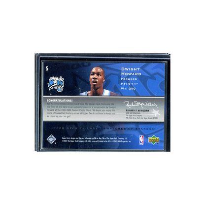 Dwight Howard 2005 Upper Deck Basketball Swatches of Stardom Patch /50