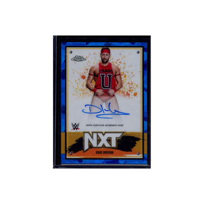 Duke Hudson 2025 Topps Chrome WWE Auto Blue Sapphire
