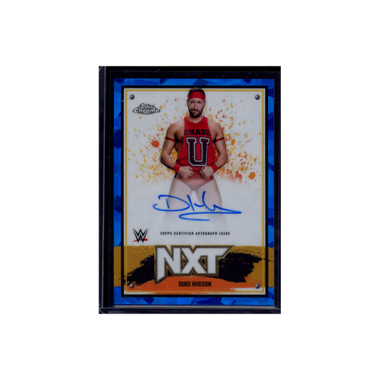 Duke Hudson 2025 Topps Chrome WWE Auto Blue Sapphire