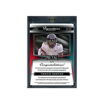 Travis Hunter 2024 Leaf Metal Signature Series Auto Cracked Ice 1/1