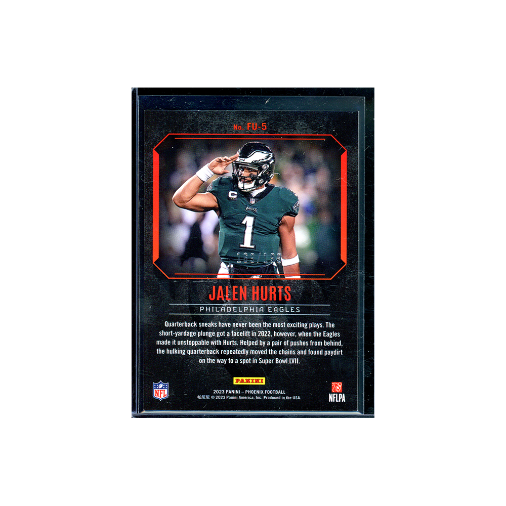 Jalen Hurts 2023 Panini Phoenix Football Fired Up Red /199