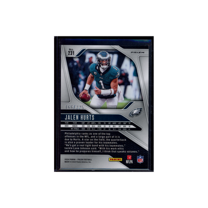 Jalen Hurts 2024 Panini Prizm Football Purple Ice /225