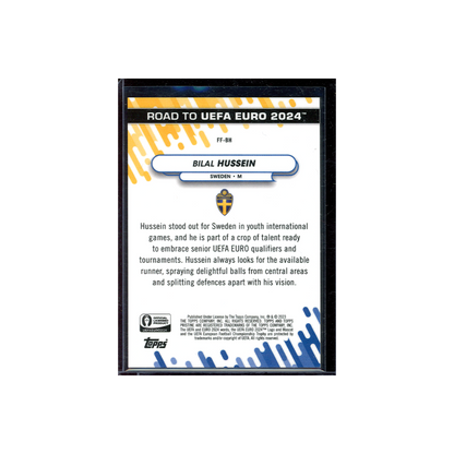 Bilal Hussein 2023 Topps Pristine Road to UEFA Euro 2024 Soccer Gold /50