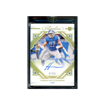 Aidan Hutchinson 2022 Panini Flawless Football ROokie Auto Gold /15