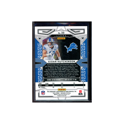 Aidan Hutchinson 2023 Panini Obsidian Football Auto