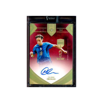 Filippo Inzaghi 2022 Panini Eminence WC Soccer Banner Signatures Auto /5