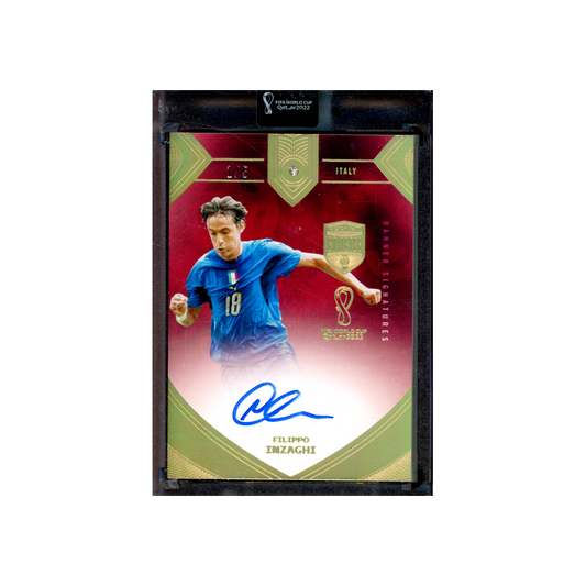 Filippo Inzaghi 2022 Panini Eminence WC Soccer Banner Signatures Auto /5