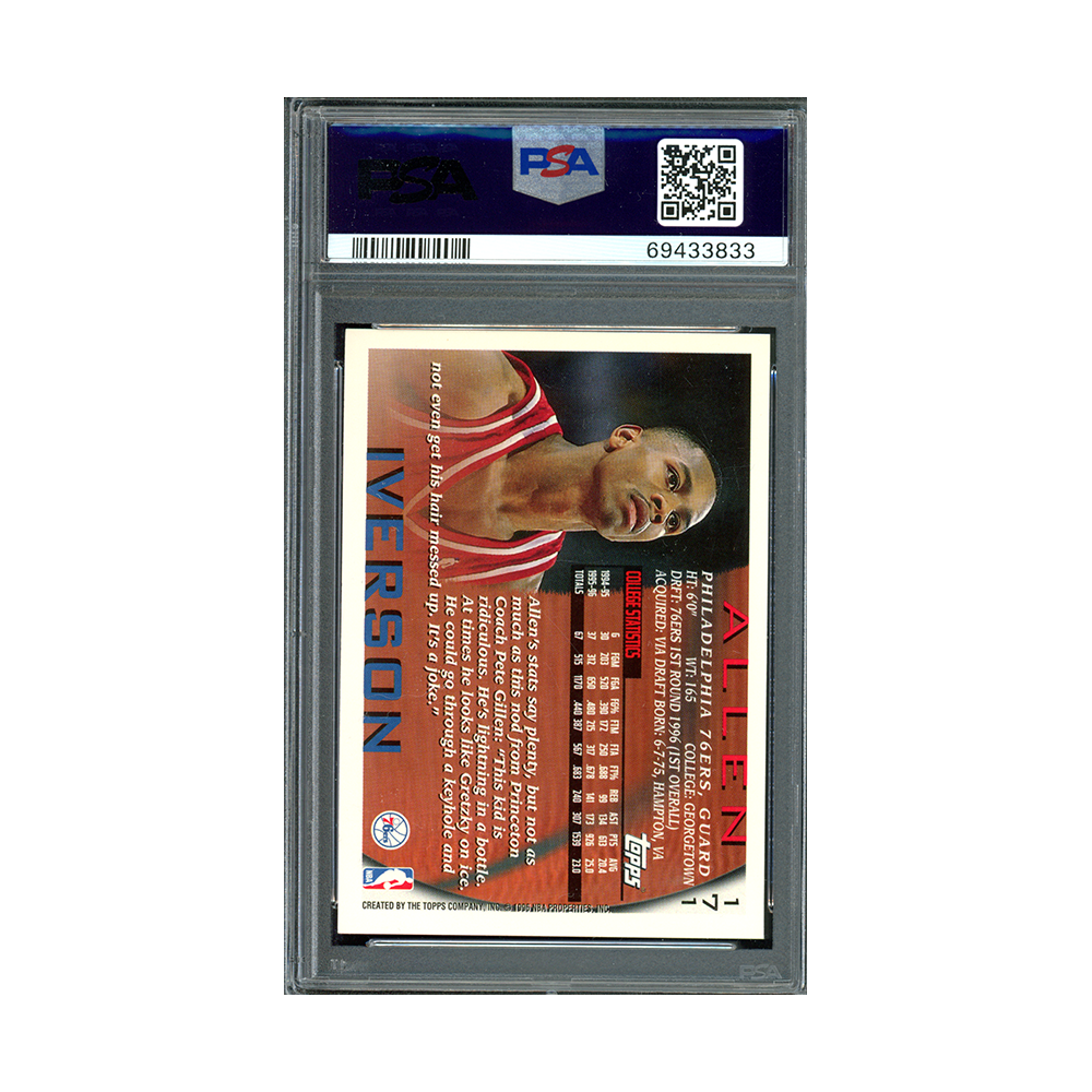 Allen Iverson 1996 Topps Rookie PSA 9