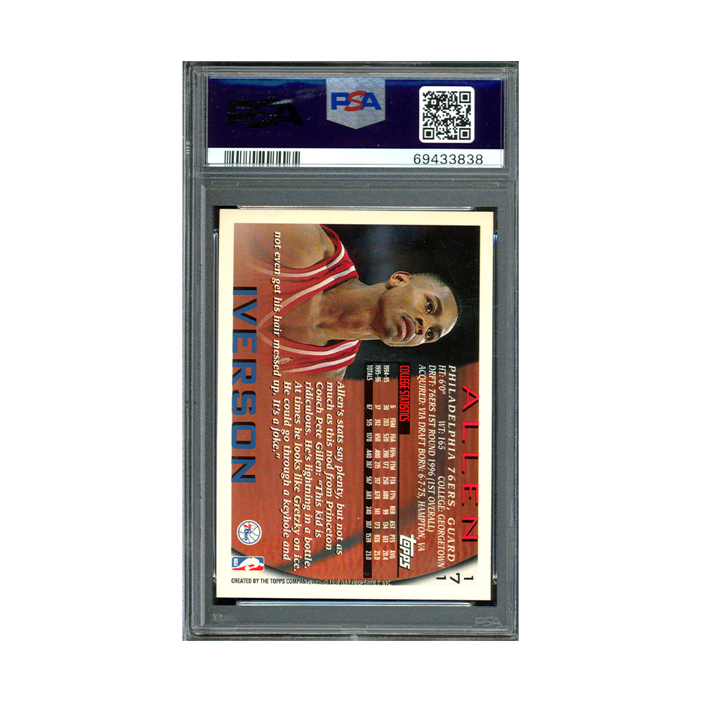 Allen Iverson 1996 Topps Rookie PSA 9