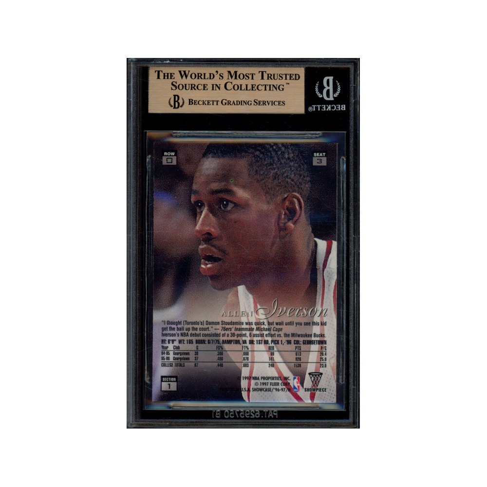 Allen Iverson 2996-97 Flair Showcase Row 0 Rookie BGS 9.5