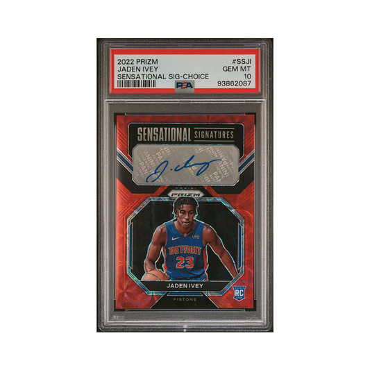 Jaden Ivey 2022-23 Panini Prizm Basketball Sensational Signatures Choice Auto PSA 10