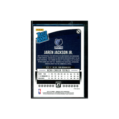 Jaren Jackson Jr. 2018-19 Panini Donruss Optic Basketball Rated Rookie Shock