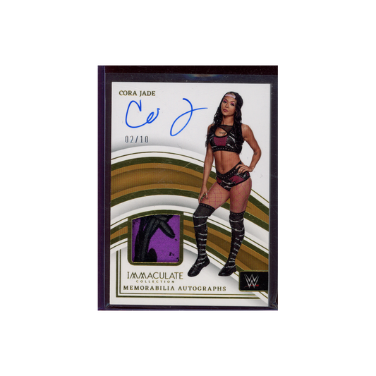 Cora Jade 2023 Panini Immaculate Collection WWE Memorabilia Patch Auto Gold /10