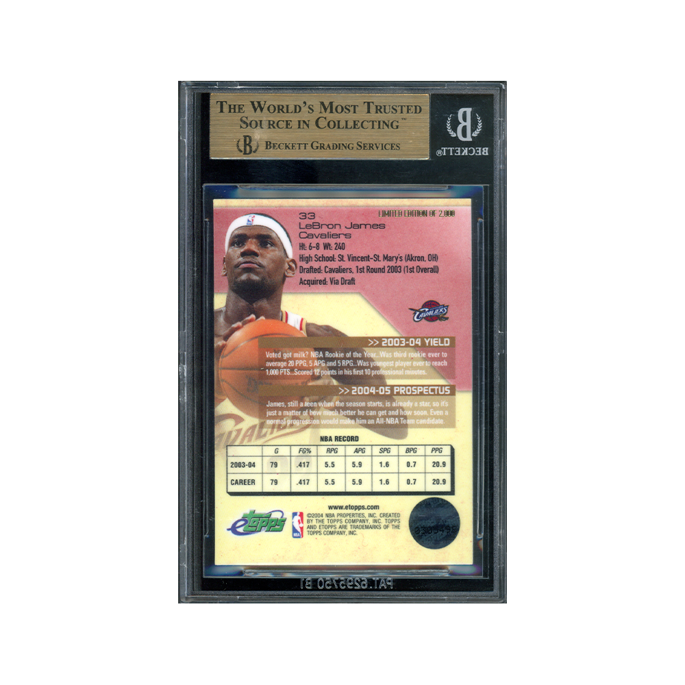 LeBron James 2004-05 E-Topps Limited Edition Refractor /2000 BGS 9.5