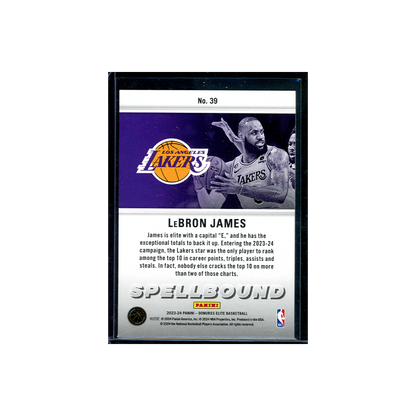 Lebron James 2023-24 Panini Donruss Elite Basketball Spellbound "E"